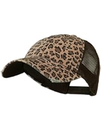 Wholesale Low Profile Soft Structured Canvas Leopard Print Cap (Brown) - 22065