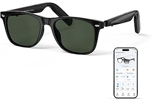 GetD Bluetooth Sunglasses for Men/Women, AI Translator, 11H Battery Life, Polarized Lens, UV Protection, Voice Control, Built-in Mic & Speakers, Smart Eyewear for Gaming Meeting Travel