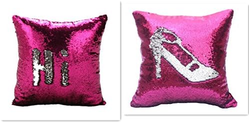2Pcs Mermaid Pillow Cases DIY Magic Reversible Sequins Two Colors Reversible Sequins Mermaid Pillow Cases 4040cm White and Black (04)