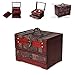 Retro Antique Flower Carved Wooden Jewelry Storage Box Container Case Jewelry Display Organizer with Lock Gift
