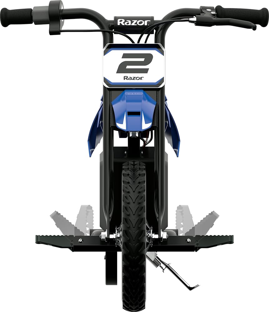 Razor MX125 Dirt Rocket Electric-Powered Bike with Authentic Motocross Geometry, Rear-Wheel Drive,100-watt, high-Torque, Chain-Driven Motor, for Kids 7+, Blue