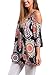 MICHEN Women Casual Loose 3/4 sleeve Cold Shoulder Floral Print Top Blouses(M,Black)