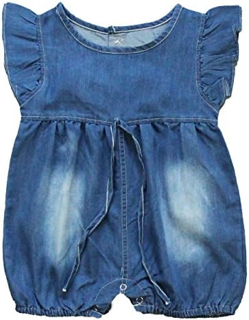 Baby Girl Outfits, 1pcs Cowboy Dress Sleeveless Toddler Romper with Angel Wings