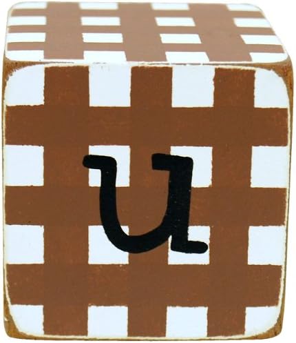 New Arrivals Letter Block U, Chocolate/White