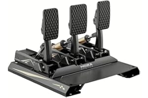 MOZA CRP2 Load Cell Pedals with Clutch – 3K Twill Carbon Fiber Heel Plate, Aerospace-Grade Aluminum, Dual Sensor (Load Cell +