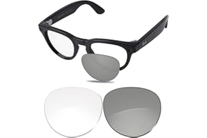 Glintbay Completely Precise-Fit Replacement Sunglass Lenses for Ray-Ban RW4009 50mm & Gen 2 RW4013 50mm Meta Series Photochromic Clear Lenses Classic Square Optics,Unisex,Transition