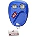 KeylessOption Keyless Entry Remote Control Car Key Fob Replacement for LHJ011 - Blue
