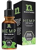 Best Hemp Seed Oil for Pain Relief - Natural Hemp Oil Extract Drops for Anxiety and Sleep | Hemp Oil for Stress and Anti-inflammatory Relief | 250 mg of Hemp Oils
