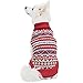 Blueberry Pet Fair Isle Style Sugar Coral Pullover Dog Sweater with Heart, Back Length 14