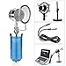 Neewer® Blue NW-1500 Desktop Broadcast & Recording Condenser Microphone with 3.5mm Male to XLR Female Cable, Adjustable Iron Desktop Mic Stand, Metal Shock Mount and Build-in Pop Filter