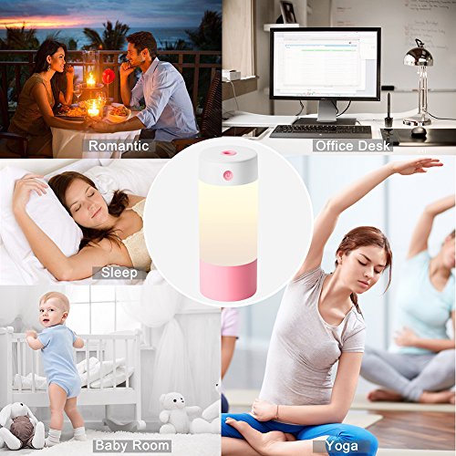 Sbode Cool Mist Humidifiers, 250mL Office Desk Whisper Quiet Humidifier USB Powered, Night Light Mode, for Baby Room, Travel, Car, Bedroom (Pink) - Thumbnail 6