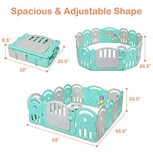 image for Costzon Baby Playpen, 14-Panel Kids Safety Yard Activity Center Playar