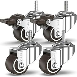 GBL 1" inch Small Caster Wheels with 2 Brakes