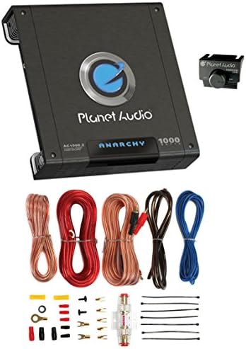 Planet Audio AC10002 1000W 2 Channel Car Amplifier and 8 Gauge Installation Amplifier Kit and Input Selectivity Selector Included