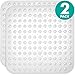 Sierra Concepts 2-Pack Clear Color Square Shower, Bathtub, Bath and Tub Mat (21x21), Machine Washable, Antibacterial, BPA, Latex, Phthalate Free, Square Bathroom Mats with Drain Holes, Suction Cups