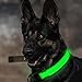 BSeen LED Dog Collar, USB Rechargeable Light Up Safety Pet Collar with 3 Glowing Modes & 3 Reflective Strings, Adjustable Soft Nylon Webbing, Great for Small Medium Large Dogs (Medium, Neon Green)