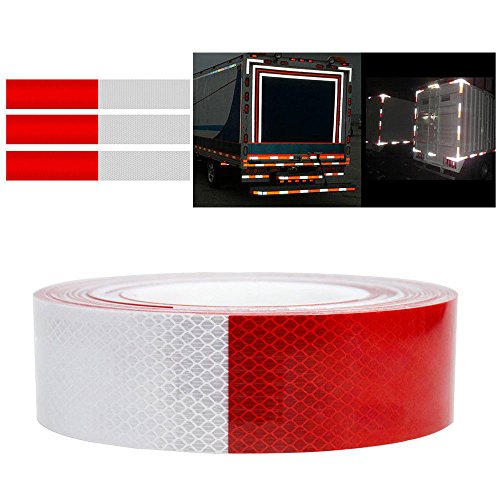 Wesy Micro Prismatic Sheeting Reflective Tape,2" x 27.3 yd,Car Truck Trailer RV Camper Boat Semi,Safety Warning Conspicuity Tape (Red White) - Thumbnail 6