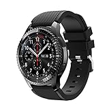 Sunface Black Bands for Gear S3 Frontier/Classic Watch Silicone Bracelet, Sports Silicone Band Strap Replacement Wristband For Samsung Gear S3 Frontier/S3 Classic