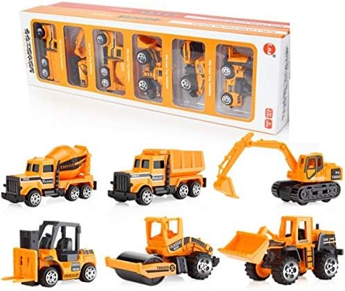Allamwar Die Cast Metal Construction Automobile car Set Toys Mini Engineering Model Car Construction Truck Set Toy Vehicle Toy Car for Kids 6PCS