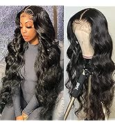 13x4 Body Wave Lace Front Wigs for Black Women Human Hair, 30 Inch Body Wave Frontal Wigs Pre Plu...