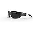 EDGE Kazbek Wrap-Around Safety Glasses, Anti-Scratch, Non-Slip, UV 400, Military Grade, ANSI/ISEA & MCEPS Compliant (Black, Polarized Smoke)