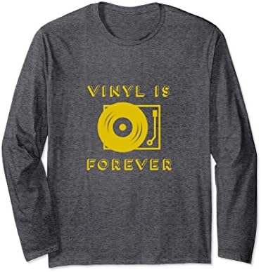 Unisex Vinyl is Forever Long Sleeve T Shirt | Record Collector Tee Medium Dark Heather