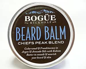 Bogue Milk Soap, Beard Balm - "Chiefs Peak Blend" Cedarwood, Frankincense, & Rosemary With Argan, Avocado, Vitamin E, Kokum Butter & Bees Wax To Smooth & Nourish Your Beard & Skin.(50Ml/1.7Oz) Balm (628586962286)