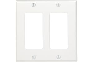 Leviton 2-Gang Decora/GFCI Device Wallplate, Standard Size, Thermoset, 80409-W, White