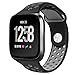 NO1seller Top Fitbit Versa Bands for Women Men Small Large, Soft Silicone Sport Strap Replacement with Ventilation Holes for Fitbit Versa Fitness Smart Watch (Black/Gray, Large:6.7-8.9