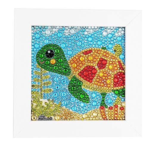 ParNarZar Small and Easy DIY 5d Diamond Painting Kits Mosaic Making with White Frame for Kids - Little Turtle 6X6inches (Renewed) - Thumbnail 7