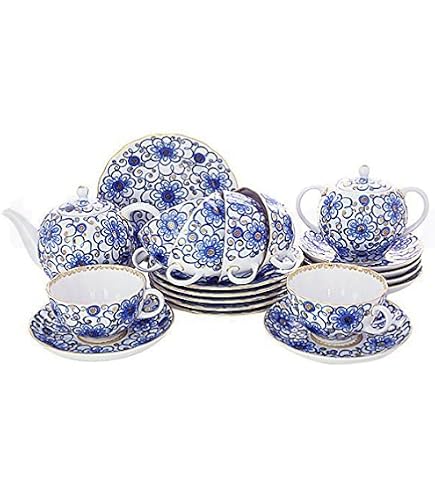 Amazon.com | Lomonosov Porcelain Tulip Cobalt Net Tea Cup and