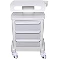 Medical Trolley With 4 Wheels - Portable Auto-Water Bottle Supply Cart With 3 Drawers - ABS Dental Lab Mobile Tool Cart for Hospital, Clinic, Beauty Salon