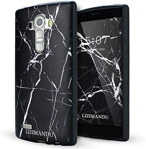 Lg G4 Case,Lizimandu Soft TPU textured pattern Case for Lg G4(Marble Black)
