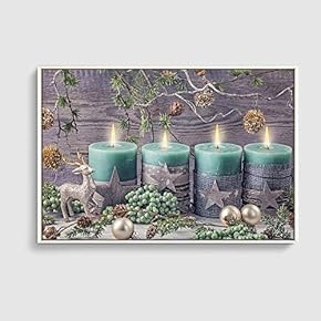 Framed Canvas Home Artwork Decoration Merry Christmas Canvas Wall Art for Living Room, Bedroom - 16x24 inches