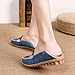 Labato Style Women's Floral Print Breathable Soft Leather Slip Resistant Walking Loafer Flats (Blue, 8 B(M) US)