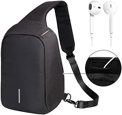 FANMAOUS Anti Theft Sling Bag Shoulder Backpack Crossbody Bag Travel Hiking Backpack Daypack for Men Women,Black Small
