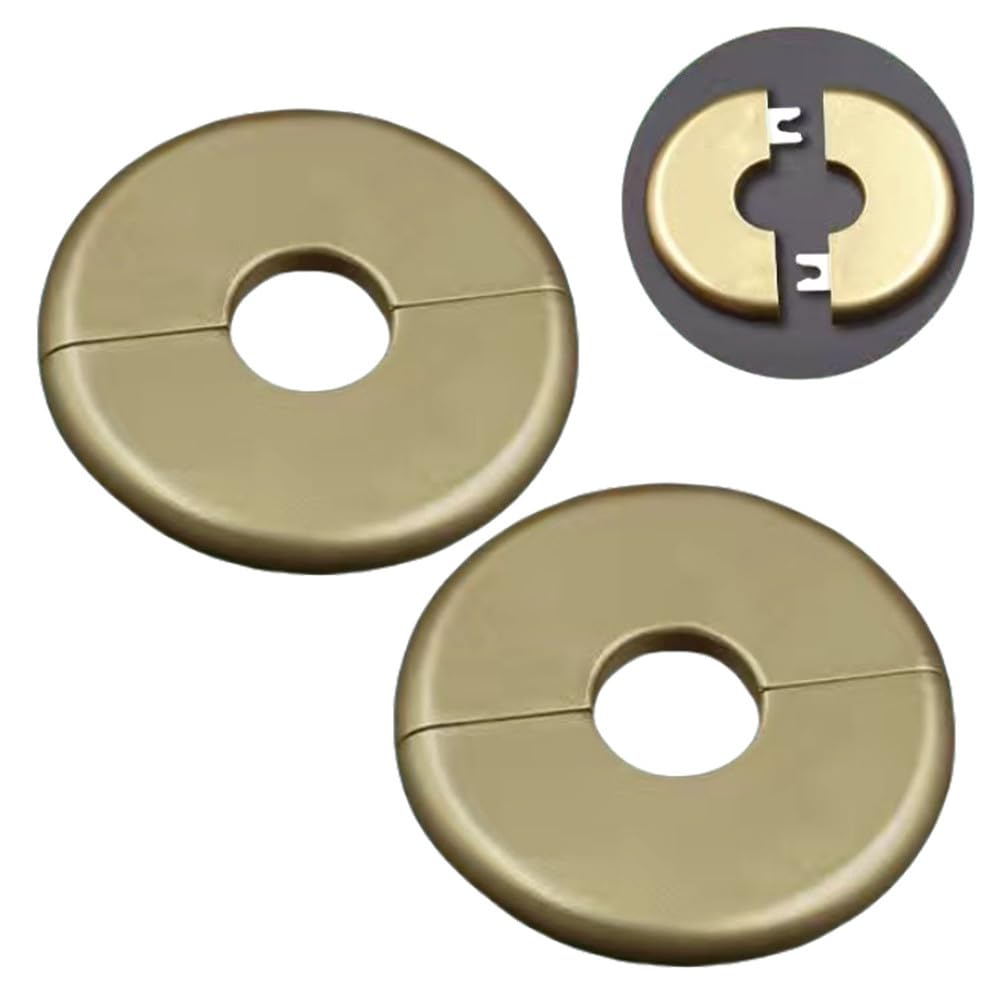 Photo 1 of 2 Pcs Wall Split Flange Self-Adhesive tape Round Escutcheon Various pipes Plate Cover for Water Pipe Faucet Decoration Accessories (16mm/0.65in)
