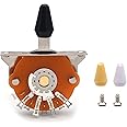 SAPHUE Electric Guitar 3/4/5 Way Pickup Selector Switch with Black/White/Yellow Knob (3 Way Switch)
