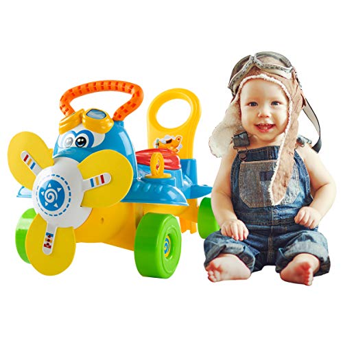 Lil' Rider Ride On Toy Airplane - Electronic Wheeled Scooter & Push Plane with Led Propeller, Sound Effects & Music for Babies & Toddlers - Thumbnail 7