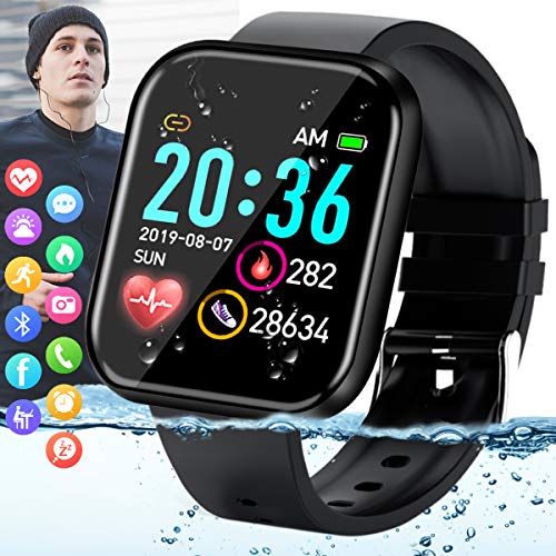 Amokeoo Smart Watch,Fitness Watch Activity Tracker with Heart Rate Blood Pressure Monitor IP67