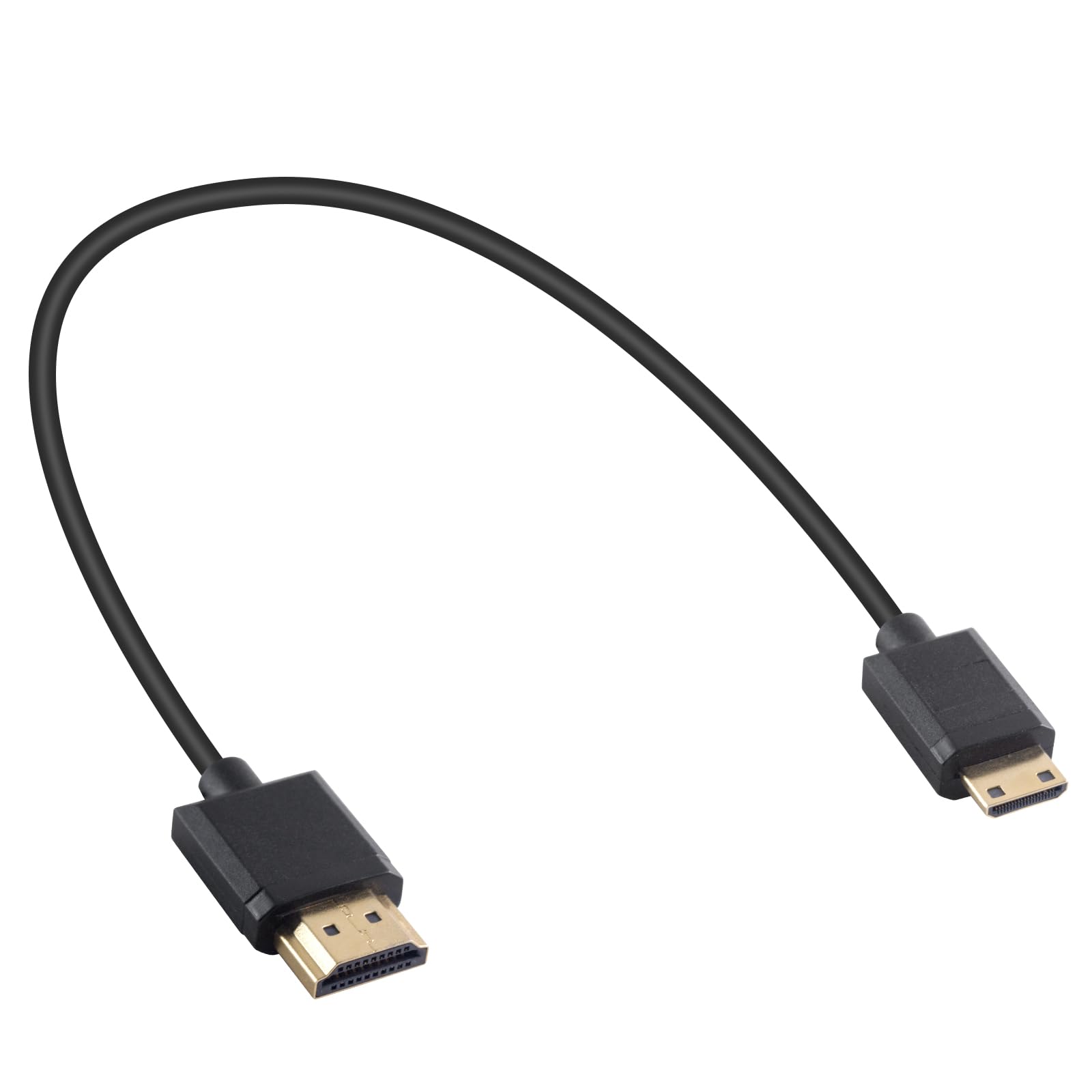 Photo 1 of Duttek Short Mini HDMI to HDMI Cable 1FT/30cm, Ultra Slim/Flexible Soft Mini HDMI Male to HDMI Male Supports High-Speed 4K@60Hz, 3D, 18Gbps, 1080P for Projector, Monitor, Camcorde