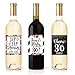 6 30th Birthday Wine Bottle Labels or Stickers Present, 1991 Dirty Thirsty Flirty Thirty Bday Gifts For Women, Cheers to 30 Years, Funny Pink Black Gold Party Decor Supplies For Wife, Girl Mom Friend