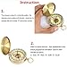 Golden Compass Watch for Directions & Sailing, Mini Compasses Brass Keychains Best Survival Watch Classic Pocket Compass, Military Kids Compass Navigation Tool Vintage for Hiking Camping Climbing