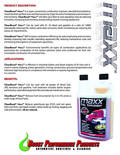 Boost Performance Products CleanBoost Maxx 32oz Fuel Treatment for Gas & Diesel Fuel - Treats 960 Gallons - Thumbnail 3