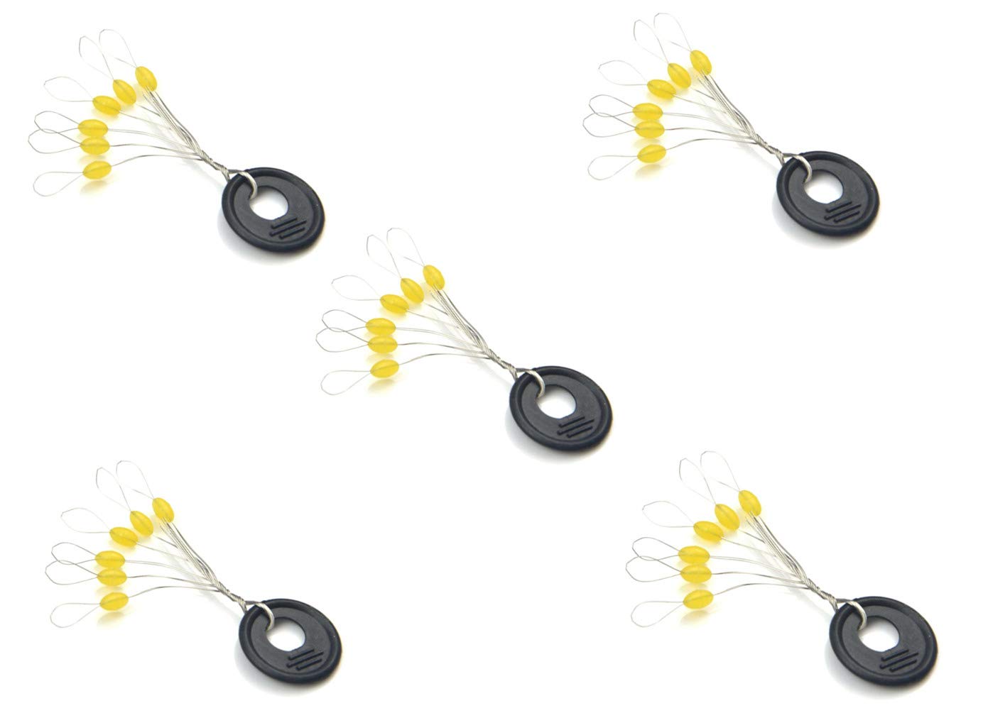 300/600pcs Fishing Bobber Stopper,6 in 1 Float Sinker Line Stops,3 Sizes Black Orange Oval Cylinder Float Stop Available (Orange-Oval, S-300Pcs)