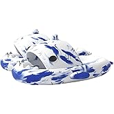 allgala Shark Slides for Women Men and Big Kids Novelty Soft Slippers Open Toe Shark Sandals Cushioned Slides Beach Pool Shower Cruise Slippers with Comfy Cushioned Thick Sole