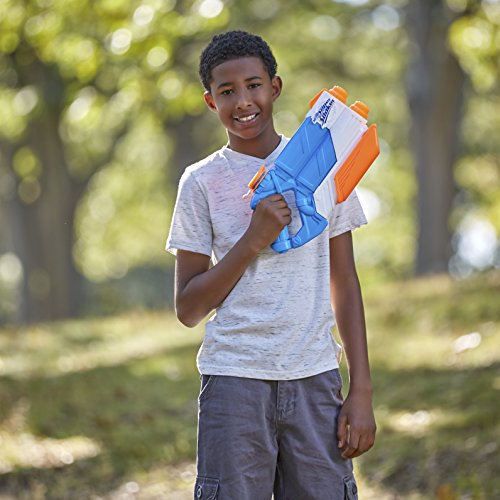 Super Soaker Twin Tide Wasserpistole doppelter Spritzpower Pump-Funktion großer 1,4L Wassertank einfaches Auffüllen – Bild 3