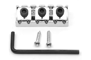 harpfeas 43mm Guitar Metal Locking Nut String Lock for Floyd Rose Style Electric Guitar Tremolo Double Lock System (Chrome)