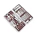Manicure Kit Firbon 18 in 1 Stainless Pedicure Set with Travel Leather Case (Brown)