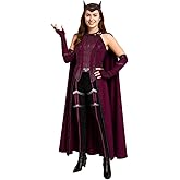 AMNPOLEN Women’s Cosplay Costume Red Cloak Top Pants Full Set Adults Halloween Party Fancy Dress Up Outfits